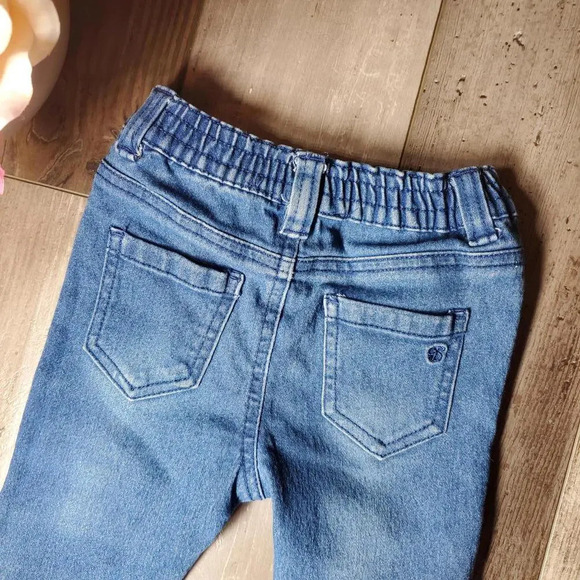 Jessica Simpson Toddler Girl Size 18m Skinny Jeans Medium Wash Blue Raw Hem - Picture 9 of 15